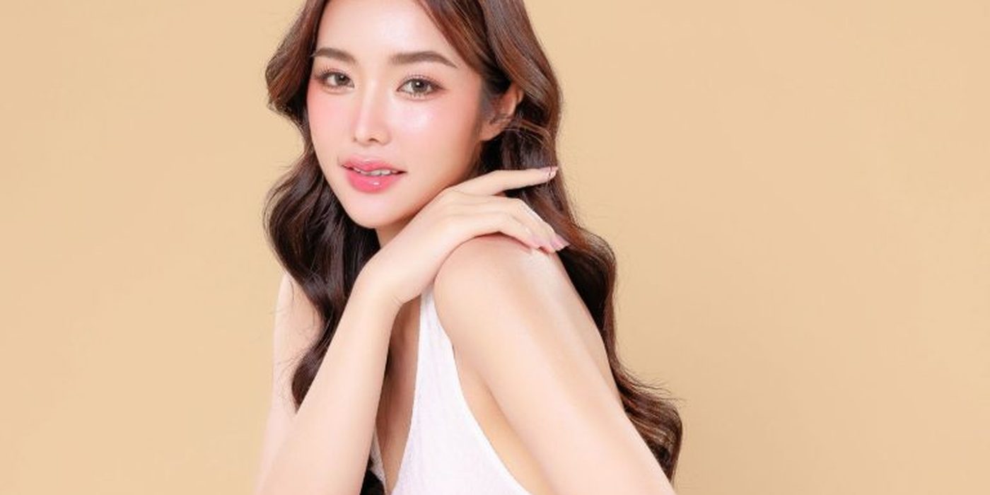 Woman with glowing, youthful skin